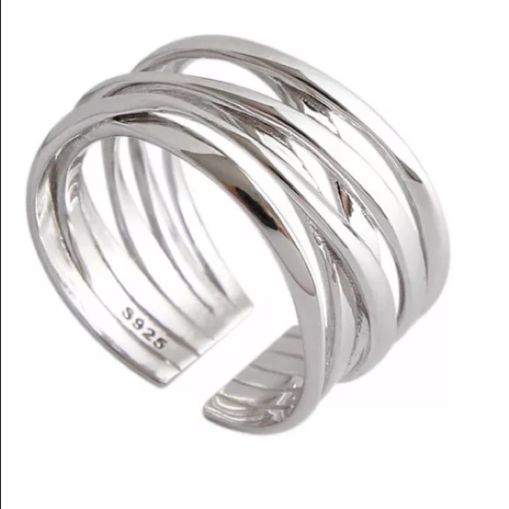 🌙Minimalist open  Sterling silver ring - Picture 4 of 6